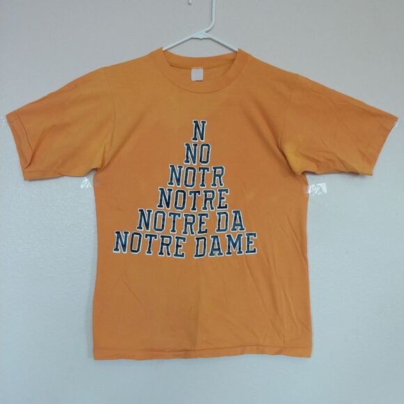 Vintage Notre Dame Spell Out Small T-Shirt Fighting Irish College NCAA Football - Picture 1 of 7